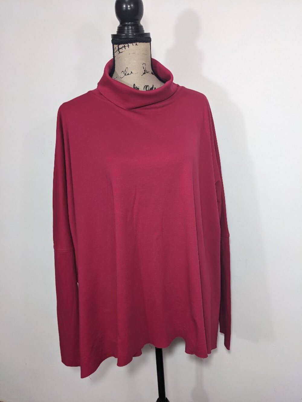 Planet Lauren G Top Womens One Size Pink Boxy Stretch Casual Oversized Shirt OS